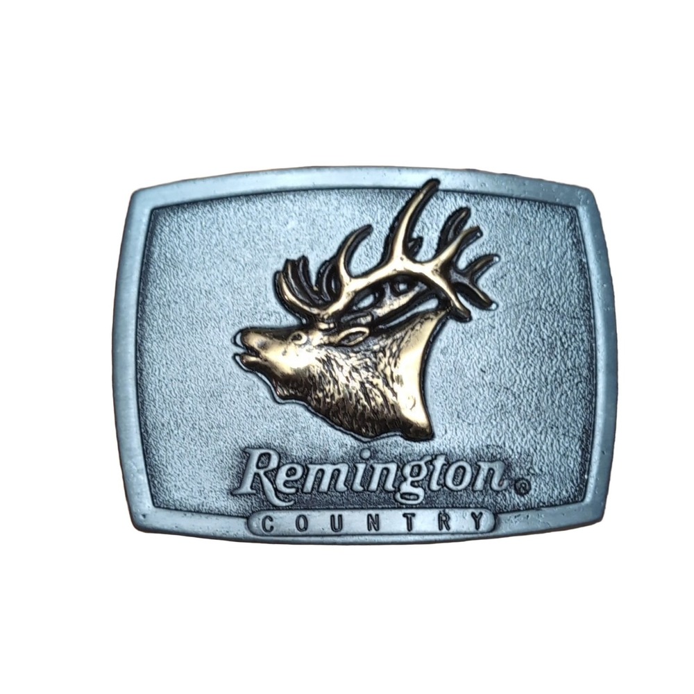 Remington Bugling Elk Belt Buckle Sid Bell 1986 Metal Cowboy Western Whistle